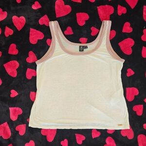Volcom Cream Crop Tank‎ Top – Contrast Trim, Size S